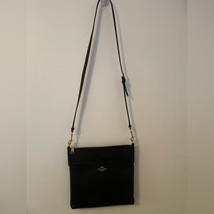 Coach Kitt crossgrain leather crossbody purse. Black in color. EUC.